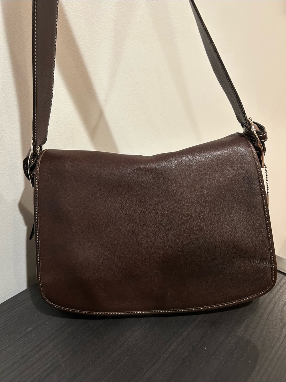 Coach Vintage Legacy dark brown Leather Flap Crossbody Style #9332 - Picture 3 of 15